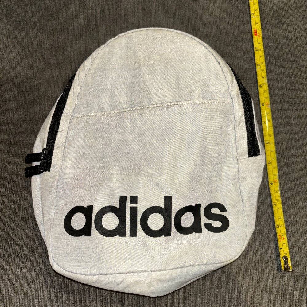 Adidas Gray w/ Black Small Backpack Nylon Shoulder Bag Padded Back